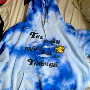Tripped Distressed Hoodie Sz XL
